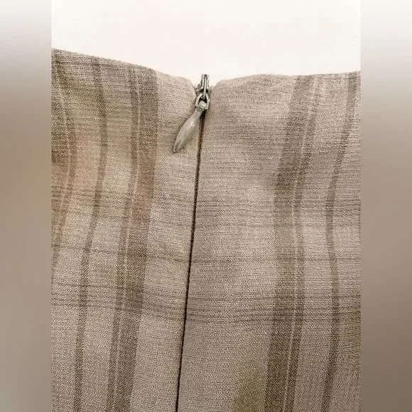 ZARA Bodycon Khaki green Plaid Long Sleeve Mini Dress Sz Small 181/009 - Picture 7 of 8